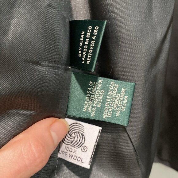 Ralph Lauren Jacket Blazer Wool Gray Zip Up Size 20 - Picture 13 of 16